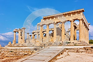 Ancient temple of Aphaea in Aegina photo