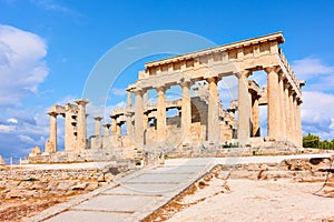 Ancient temple of Aphaea, landmark of Aegina photo
