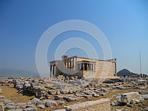 Ancient Temple Erechtheion on Acropolis hill