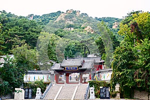 The ancient of temple at the foot of the mountain