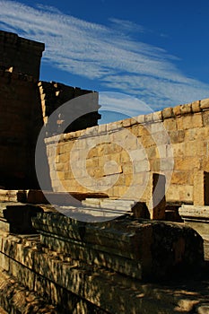 Beautiful view of the ancient Brihadisvara Temple wall in Gangaikonda Cholapuram, india. photo