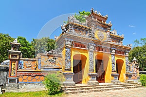 Ancient temple gates in Imperial City, The Purple Forbidden City Hue, Vietnam