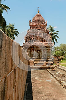 Ancient temple hall in the Brihaddisvara Temple in Gangaikonda Cholapuram, india.