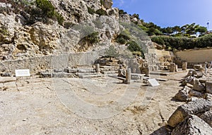 Ancient temple of Hera ruins in Loutraki