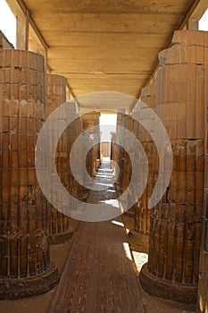 Ancient temple near the pyramid of Djoser. Egypt.