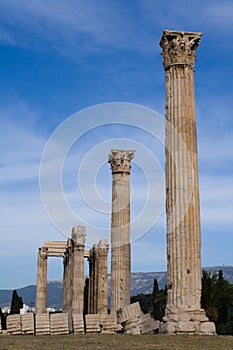 Ancient Temple of Olympian Zeus in Athens Greece photo