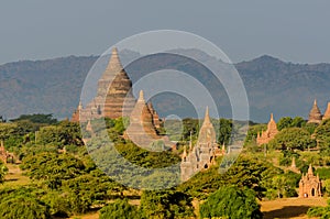 Ancient temple in plain of Bagan.