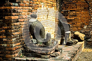 Ancient temple ruins of ayutthaya in Thailand