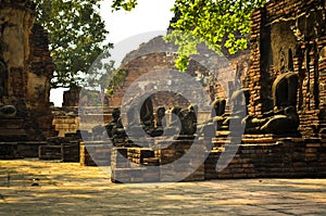 Ancient temple ruins of ayutthaya in Thailand