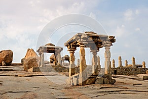 Ancient temple ruins in Hampi