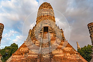 Ancient temple ruins. Wat Chai Wattanaram, Thailand