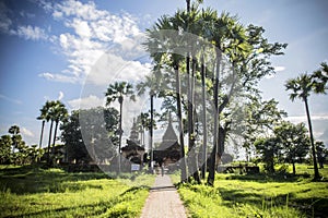 Ancient Temple Surrounded by Palm Trees