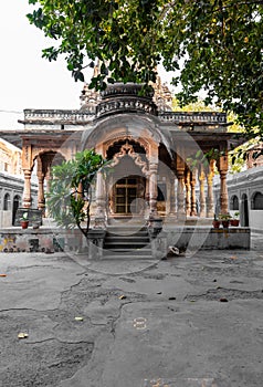 ancient temple unique architecture at day from flat angle angle