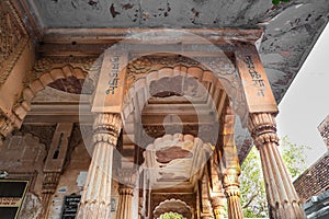 ancient temple unique architecture at day from flat angle angle