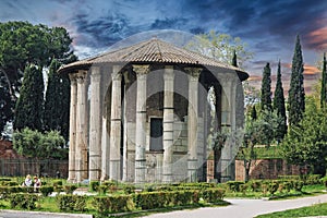 The ancient Temple of Vesta in Rome, Italy