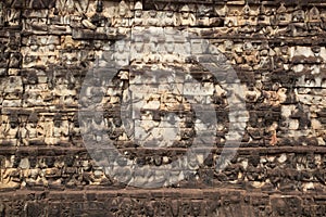 Ancient temple wall cambodia