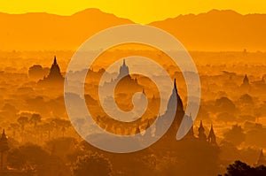 The Ancient Temples of Bagan(Pagan) at dawn.