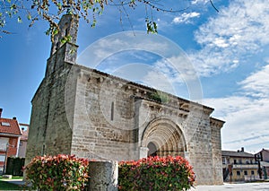 Ancient 12th century Parish Church San Juan Evangelista of Romanesque style in Valladolid photo