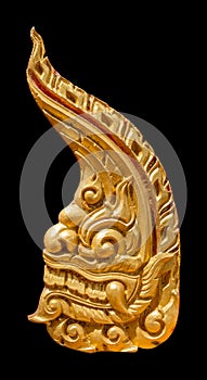 Ancient Thai art isolated on black background