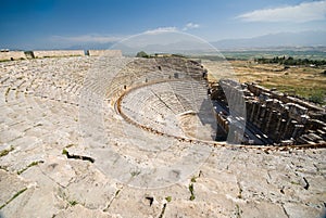 Ancient theater in Pamukkale (ancient Hierapolis), Turkey