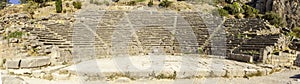 Ancient Theater panorama in Delphi, Greece