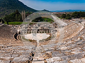 Ancient Theater. Panoramic view from the top of the Ephesus Theater.