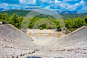 Ancient Theatre at the Asclepieion of Epidaurus in Greece