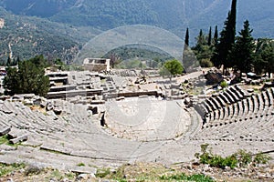 Ancient theatre in delphi greece