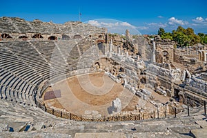 Ancient theatre in Side, Antalya, Turkey
