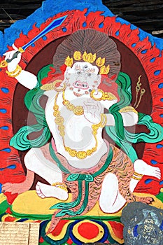 Ancient Tibetan wall painting art