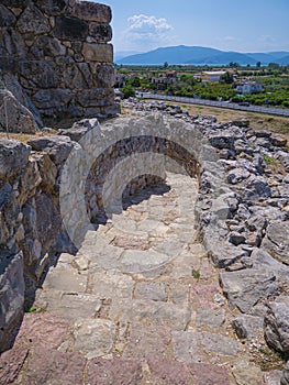 Ancient Tiryns is a Mycenaean archaeological site in Argolis in the Peloponnese, Greece.