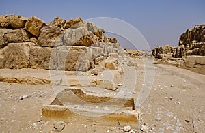 Ancient tomb remains at the Giza Plateau