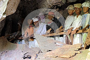 Ancient tombs in cave guarded by puppets