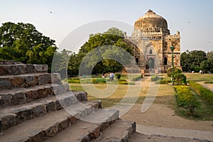 Ancient tombs and mosques in Lodhi Garden in New Delhi India