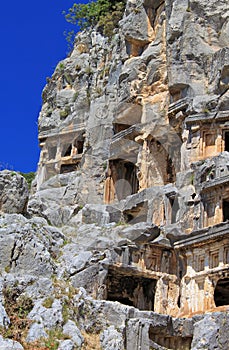 Ancient tombs in Myra, Turkey