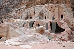 Ancient Tombs at Petra in Jordan