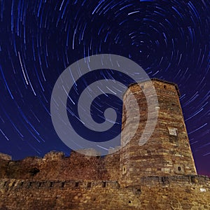 Ancient Tower in the background startrails