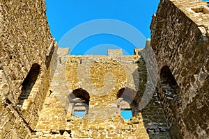 Ancient tower of the Genoese fortress in the city of Feodosia, Crimea