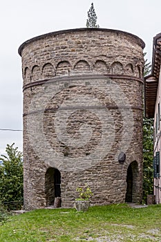 The ancient tower known as Delubro in the historic center of Lizzano in Belvedere, Italy photo