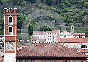 Ancient tower in piazza degli scacchi in Marostica in Northern I photo