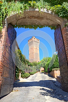 Ancient tower in Santa Vittoria D'Alba, Italy. photo