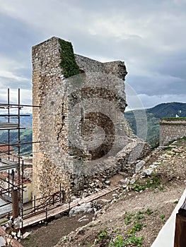 ancient tower of Sclafani Bagni., Palermo, Sicily, Italy