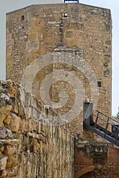 Ancient tower of Tarraco under a cloudy sky photo