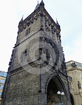 Ancient tower  to Prague in Czech Republic.