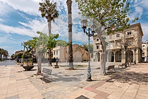 Ancient town hall building and square in Vilassar de Mar photo