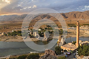 Ancient town of Hasankeyf on the River Tigris in Turkey