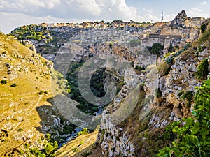 Ancient town of Matera and its spectacular canyon, Basilicata region, southern Italy