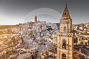 Ancient town of Matera (Sassi di Matera) at sunrise