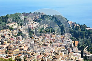Ancient town Taormina on the Sicilian coast