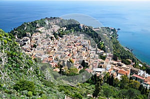 Ancient town Taormina on the Sicilian coast